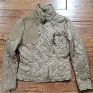 Tod's Tan Quilted Biker Equestrian Jacket